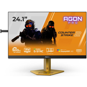 Monitor AOC 24.1 Agon Pro CS24A, Ultra-Fast TN eSports, gaming, Adaptive-Sync, NVIDIA G-Sync 600Hz (610Hz OC), 0,3ms, HDR400, 2xHDMI, DP, 4xUSB 3.2, Pivot, Full HD CS24A