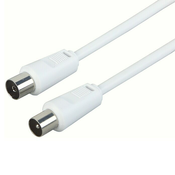 Schwaiger Prikljucni kabel za antenu (3 m, Bijele boje, 75 dB, IEC utikac, IEC uticnica)
