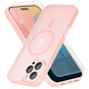 Overboard Ovitek za iPhone 16 Pro Max, za MagSafe, mat ovitek , roza + zaščita za zaslon