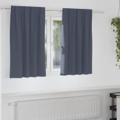 Vidaxl Zavese z zavesami 2 pcs Antracit 140x140cm Poliester