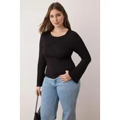 Trendyol Curve Ženska bluza Tbbaw26Af00017, Crna