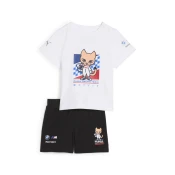 Puma BMW M Motorsport Short Sleeves Set Toddler, White, Size 2-4M, Clothing