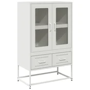Vidaxl Visoka omara bela 68x39x111,5 cm jeklo