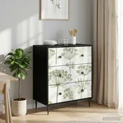 vidaXL Predalni šafka GOTHA Zeleni tisk drevesa 66 x 36,5 x 76 cm