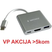 A-CM-HDMIF-05 Gembird TYPE-C TO HDMI + USB3.0 + PD ALUMINIUMA-CM-HDMIF-05 ** Gembird TYPE-C TO HDMI + USB3.0 + PD ALUMINIUM