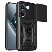 Robusna maska MaX-Armor s obrucem, metalnom plocicom i zaštitom zadnjih kamera za Xiaomi Poco X8 Pro - black