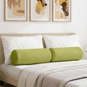 Valjkasti jastucici 2 pcs Svijetlo zelena O 25 x 70 cm tkanina