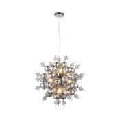 Endon 81583 - Luster na sajli JOULES 9xE14/7W/230V sjajni hrom/zadimljeno staklo