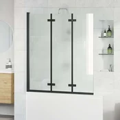 vidaXL Obloga za tuš Črna 130 x 138 cm ESG steklo in aluminij