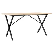 Vidaxl Jedilna miza X okvir 160x80x75 cm trdna borovina jeklo