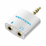 Vention Adapter audio BDBW0 4-pole 3.5mm male to 2x 3.5mm female silver 0.25m