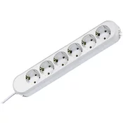 Bachmann Electric Letva s utičnicama bez prekidača 6-struka bijela sa zaštitnim kontaktom Bachmann Electric