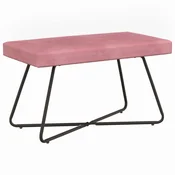 Vidaxl klop Enobarvno Roza 80 x 40 x 45 cm Žamet