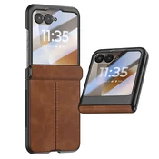 AVIZAR Ovitek za Motorola Razr 70 s Kaljenim Steklom za Zaslon, Rjava, (5000275530)