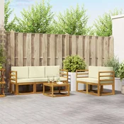Set vanjskih sofa s jastukom 6 pcs Prirodna i krem