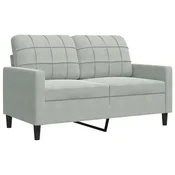 Vidaxl Dvosed svetlo siv 120 cm žamet