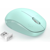 Generic Brezžična miška, brezšumna miška 2,4 G s sprejemnikom USB - prenosna računalniška miška mint zelena, (21121838)