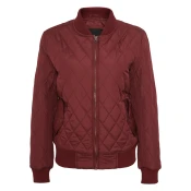 Womens Diamond Quilt Nylon Jacket Burgundy