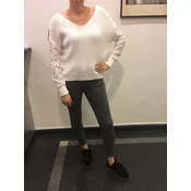 Pulover Čipka bel