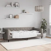 shumee vidaXL Kavč z ležiščem, taupe, 90x200 cm, oblazinjenje iz blaga