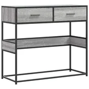 Vidaxl Konzolna mizica siva sonoma 90x35x80 cm inženirski les