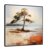 Canvas Slika na platnu Pored Dunava, Sa ramom, 140 x 140 cm, Crni
