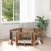 Vrata za pse s postoljem 6 pcs Staro drvo 80 x 60 cm