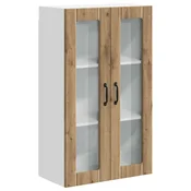 Vidaxl Stenski stekleni omarica LUCCA Artisan hrast 60 x 31 x 100 cm
