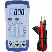 OEM Multimeter A830L – Digitalni Merilnik z LCD, AC/DC, 10A, 600V, Ohm, HFE, 140x70x35 Mm | 9V