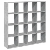 Vidaxl Knjižna omara betonsko siva 137,5x29x137,5 cm inženirski les