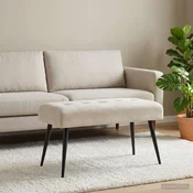 Klop s gumbnim oblazinjenjem Krem 80 x 40 x 46 cm Žamet