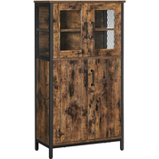 Omarica za shranjevanje, kopalniška omarica 60 x 108 x 30 cm, rustikalno rjava in črna | VASAGLE