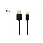 V-TAC iPhone USB kabel za osvetlitev, certifikat MFI, 1,5 m, črn