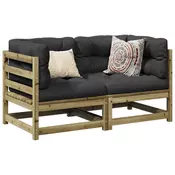 2-dijelni set vrtnih sofa od impregnirane borovine