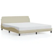 Vidaxl Posteljni okvir Dover krem 180x200 cm blago