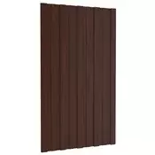 vidaXL Strešni panel 12 pcs Rjava 80 x 45 cm Pocinkano jeklo