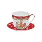 Mug with saucer, porcelain, 400 ml, Fancy Gingerbread - Nuova R2S
