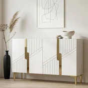 Hanah Home komoda Evva 120, 120 cm, bela / zlatna