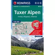 KOMPASS Wanderkarte 34 Tuxer Alpen, Inntal, Wipptal, Zillertal 1:50.000