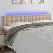 LED uzglavlje boja cappuccina 160 x 5 x 78/88cm od umjetne kože
