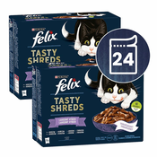FELIX Tasty Shreds vrečke z okusnimi ribami v soku 24x80 g