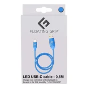 LED-kabel USB-C Floating Grip - 0,5 m, moder (PS5/XSX)