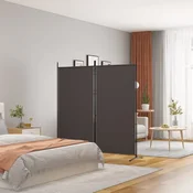 Sobna pregrada s 2 panela smeda 175 x 180 cm od tkanine