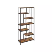 Songmics Knjižna omara 6 polic 30x80x180 cm rjava