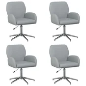vidaXL vidaXL Vrteči pisarniški stoli 4 kos 54 x 58 x 90 cm Svetlo siva Blago, (5000302312)