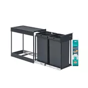 Songmics Kuhinjski zabojnik za odpadke 486x254x44 cm Sive barve 2 predelka