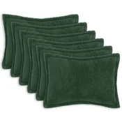 Vidaxl Prevleka za blazino 6 kos HOUTEN Temno zelena 40 x 60 cm Bouclé