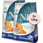 Farmina N&D dog OCEAN Adult Medium & Maxi Pumpkin, Codfish and Orange 2x12 kg