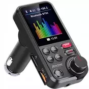 Auto bluetooth transmiter 5.0 fm usb qc tf bass lcd 12-24v