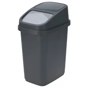 Excellent Houseware Kuhinjski koš za smeti z odklopnim pokrovom, 17 l, siv